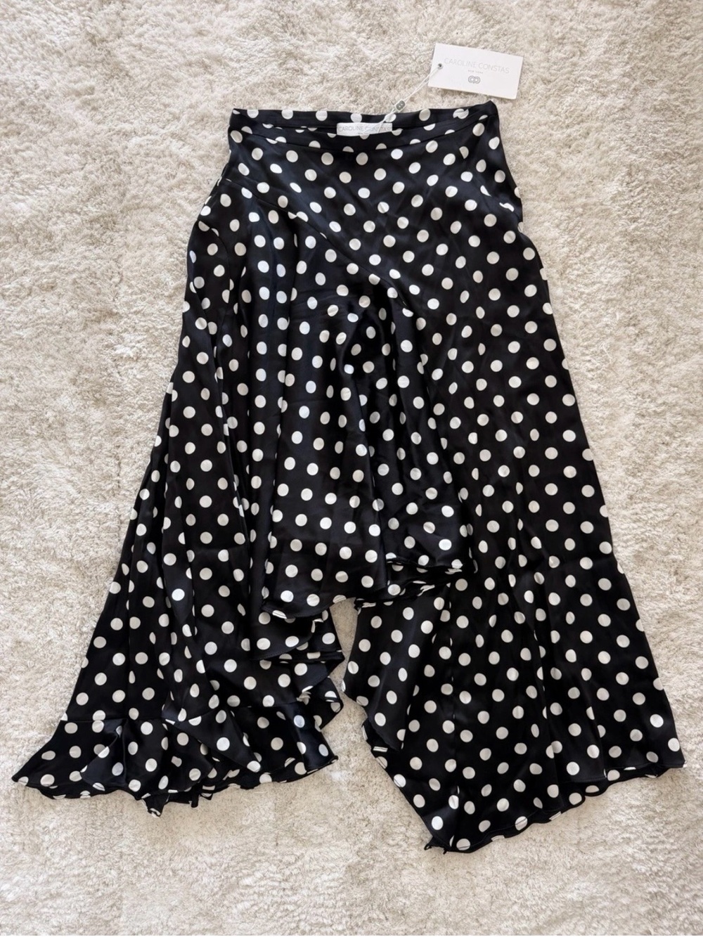 Caroline Constas Women’s Black & White Polka Dot Skirt
